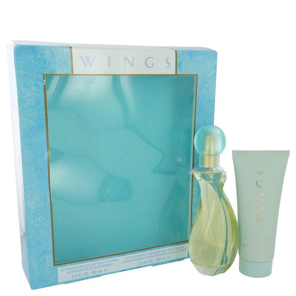 WINGS Gift Set  3 oz Eau De Toilette Spray + 3.4 oz Body Moisturizer For Women by Giorgio Beverly Hills