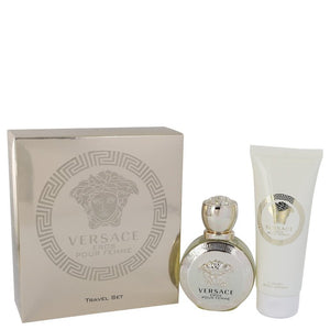 Versace Eros Gift Set  1.7 oz Eau De Parfum Spray + 3.4 oz Body Lotion For Women by Versace