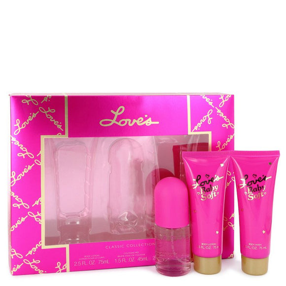 Love`s Baby Soft Gift Set  1.5 oz Eau De Cologne Mist Spray + 2.5 oz Body Wash + 2.5 oz Body Lotion For Women by Dana