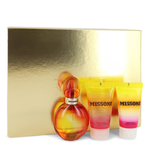 Missoni Gift Set  1.7 oz Eau De Toilette Spray + 1.7 oz Body Lotion + 1.7 oz Shower Gel For Women by Missoni