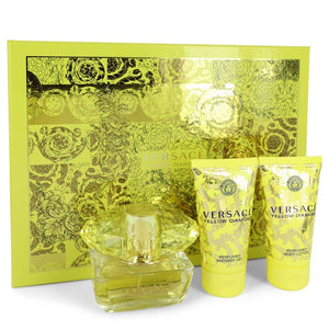 Versace Yellow Diamond Gift Set  1.7 oz Eau De Toilette Spray + 1.7 oz Body Lotion + 1.7 oz Shower Gel For Women by Versace