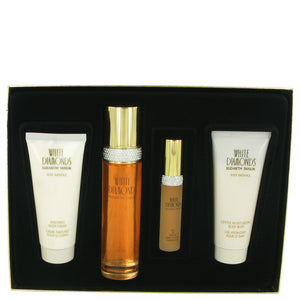 WHITE DIAMONDS Gift Set  3.3 oz Eau De Toilette Spray + .5 oz Eau De Toilette Spray + 3.3 oz Body Lotion + 3.3 oz Body Wash For Women by Elizabeth Taylor