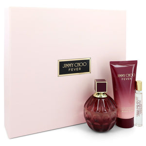 Jimmy Choo Fever Gift Set  3.3 oz Eau De Parfum Spray + 0.25 oz Mini EDP Spray + 3.3 oz Body Lotion For Women by Jimmy Choo