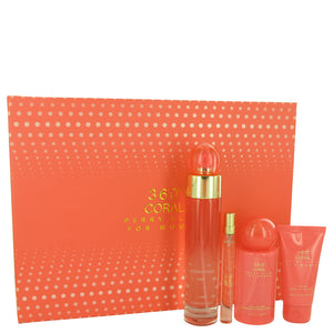 Perry Ellis 360 Coral Gift Set - 3.4 oz Eau De Parfum Spray + .33 oz Mini EDP Spray + 2 oz Hand Cream + 4 oz Body Mist Spray For Women by Perry Ellis